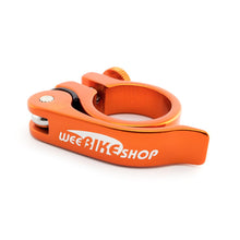 Load image into Gallery viewer, WeeBikeShop Quick Release Bicycle Seat Clamp 28.6mm Orange