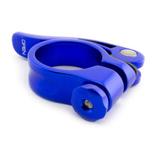 Load image into Gallery viewer, WeeBikeShop Quick Release Bicycle Seat Clamp 31.8mm Blue