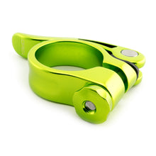 Load image into Gallery viewer, WeeBikeShop Quick Release Bicycle Seat Clamp 31.8mm Green