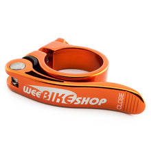 Load image into Gallery viewer, WeeBikeShop Quick Release Bicycle Seat Clamp 31.8mm Orange