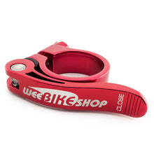 Load image into Gallery viewer, WeeBikeShop Quick Release Bicycle Seat Clamp 31.8mm Red