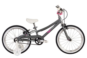 ByK E-350 Kids' 18" Bike with Training Wheels Girls Charcoal Pink